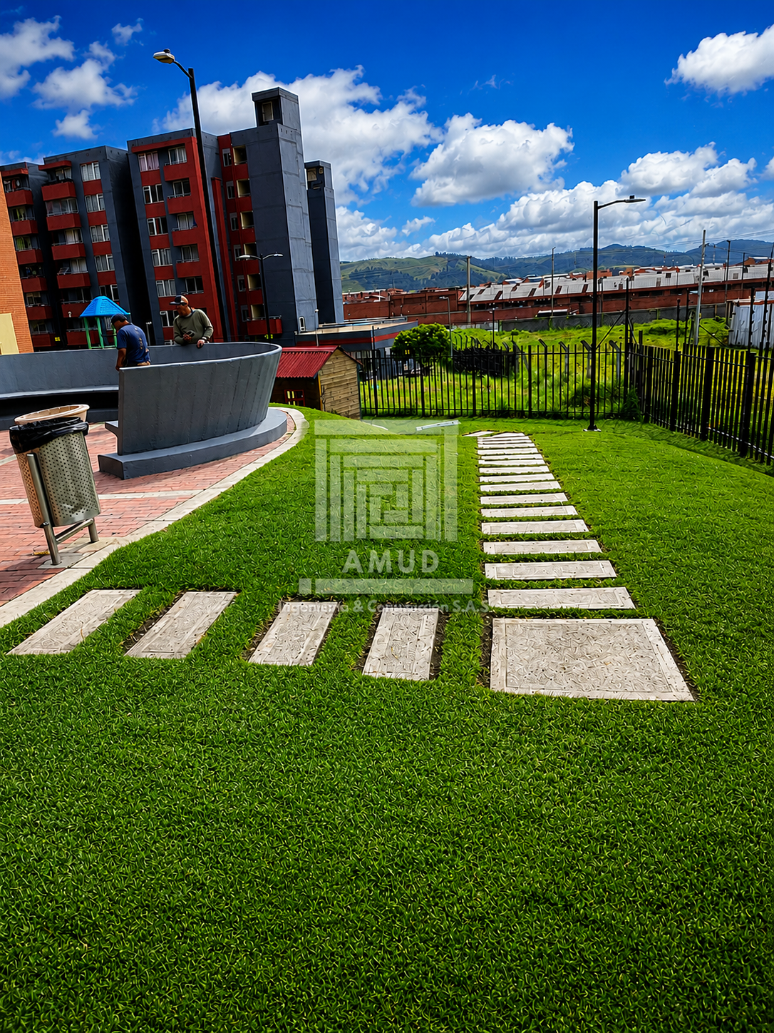 Construcción sendero peatonal — Balcones del Sol I, Soacha